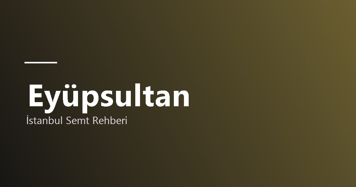 Eyüpsultan bölge tanıtım görseli